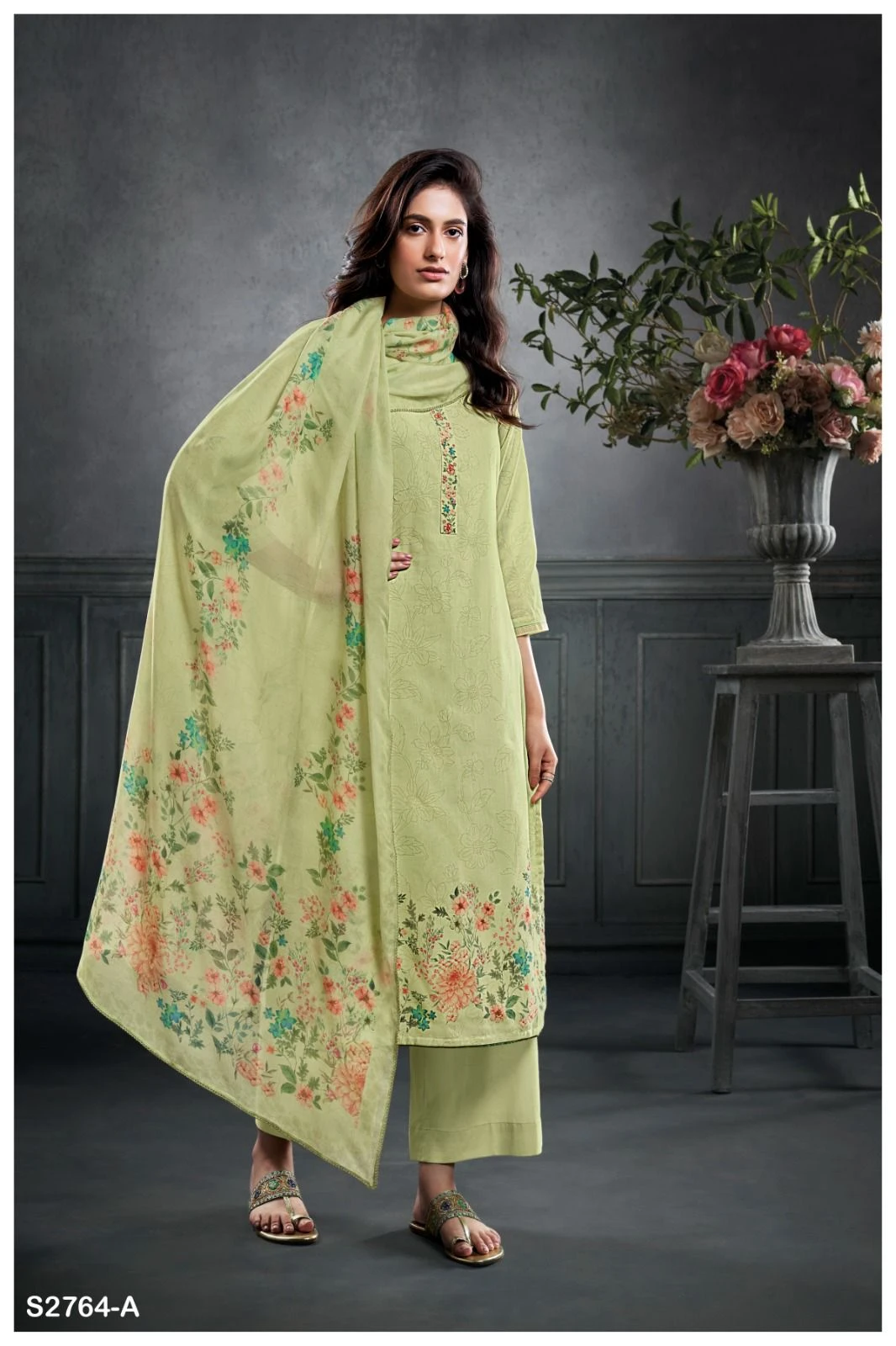 Ganga Juhana 2764 Premium Voil Printed Wholesale Fancy Salwar Suit Catalog — Wholesale Salwar Suits, Ganga wholesale from Surat - Gallery Image 4